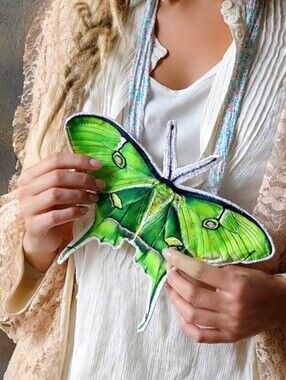 Designer Butterfly Jabot Bowtie Belt Emerald LUNA Cottage-Core boho
